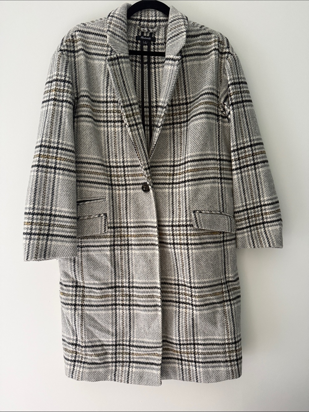 Madewell Plaid Wool Blend Coat